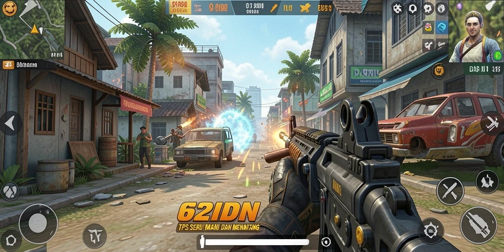 Screenshot menampilkan aksi mendebarkan dalam permainan TPS.