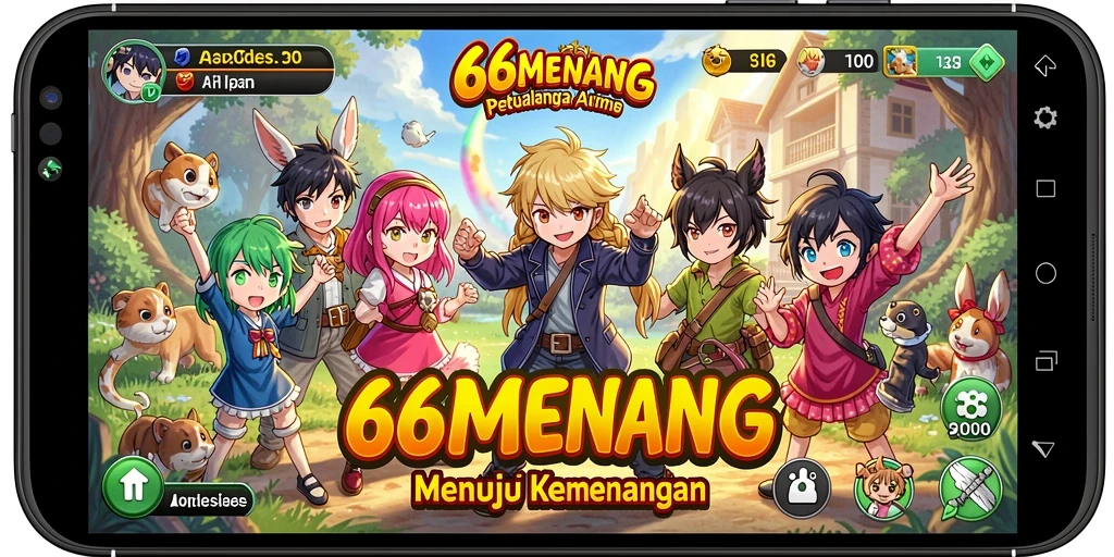 Tampilan gameplay seru dalam game Anime 66MENANG.