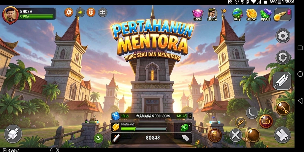 Screenshot gameplay 898A yang menampilkan aksi Tower Defense yang intens.