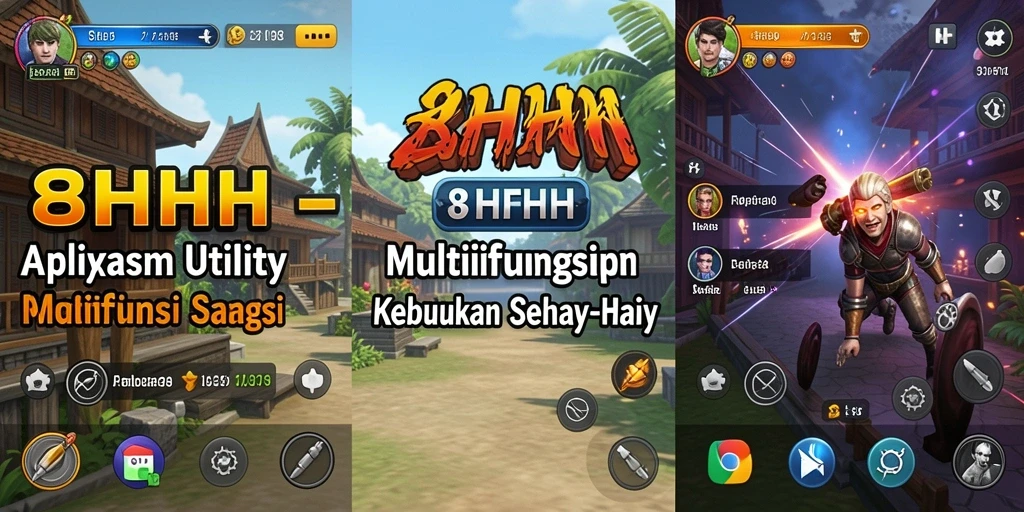 Screenshot utama 8HHH menampilkan antarmuka pengguna yang sederhana dan intuitif.
