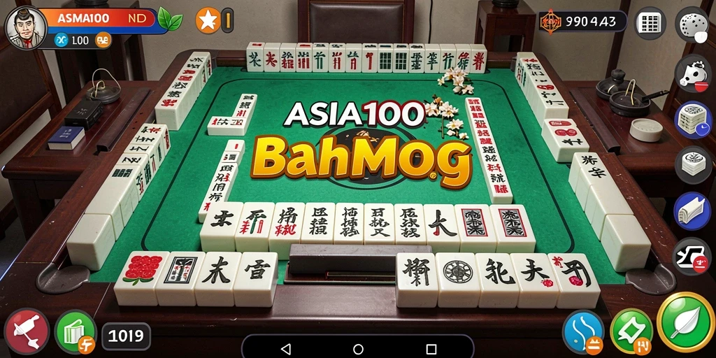 Tampilan gameplay seru dalam ASIA100 Mahjong.