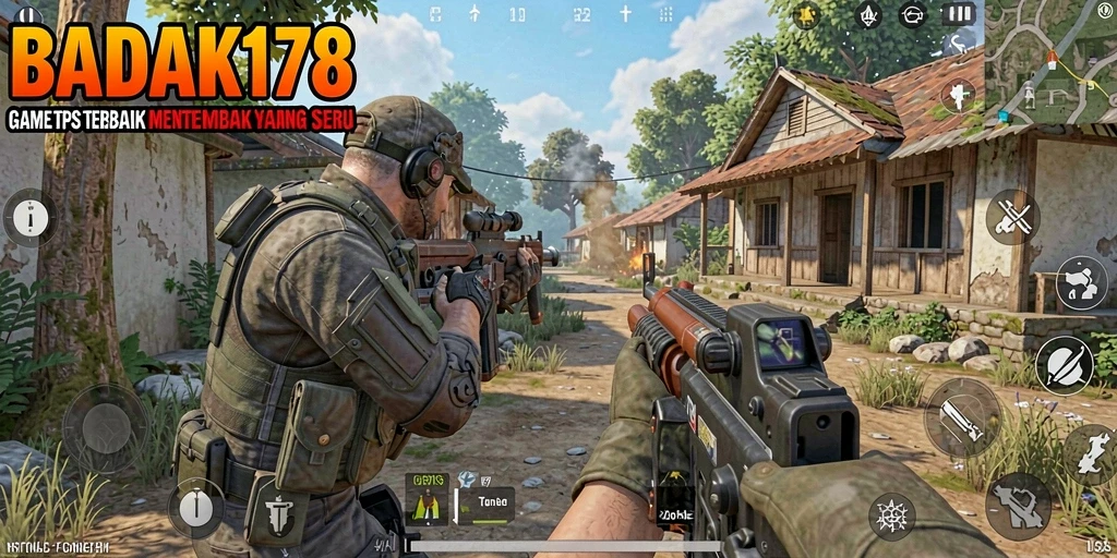 Tampilan gameplay seru di BADAK178 dengan aksi tembak-menembak.