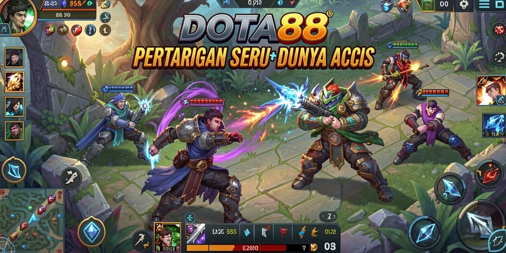 Screenshot DOTA88 menampilkan aksi seru dalam pertempuran.