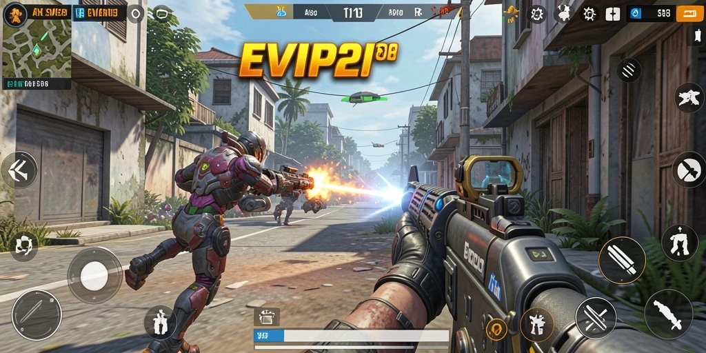 Tampilan gameplay seru dengan aksi menembak yang intens.