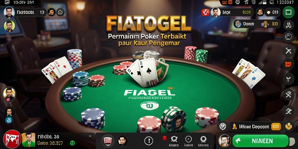 Screenshot gameplay FIATOGEL dengan tampilan permainan Poker yang menarik.