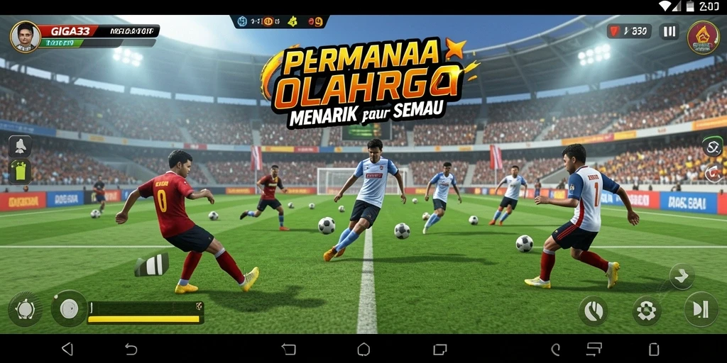Tampilan gameplay seru di GIGA33 yang menampilkan pertandingan olahraga.
