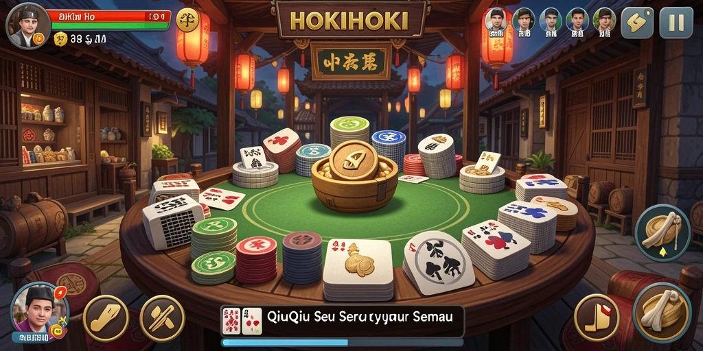 Tampilan gameplay menarik HOKIHOKI dengan suasana QiuQiu.