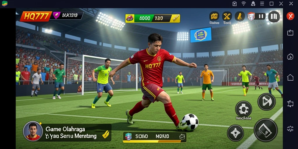 Tangkapan layar gameplay seru dari HQ777 yang penuh aksi olahraga.