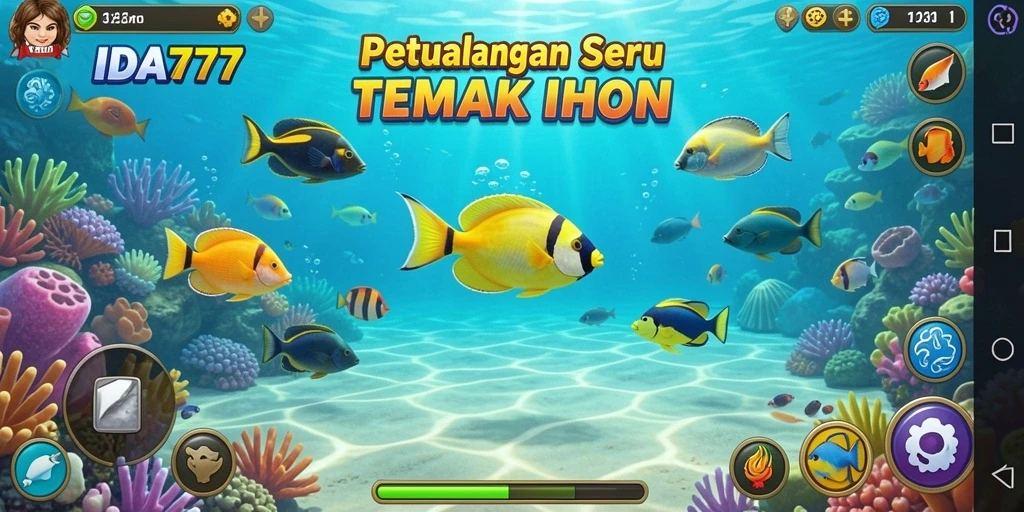 Screenshot gameplay IDA777 dengan aksi menembak ikan yang seru.