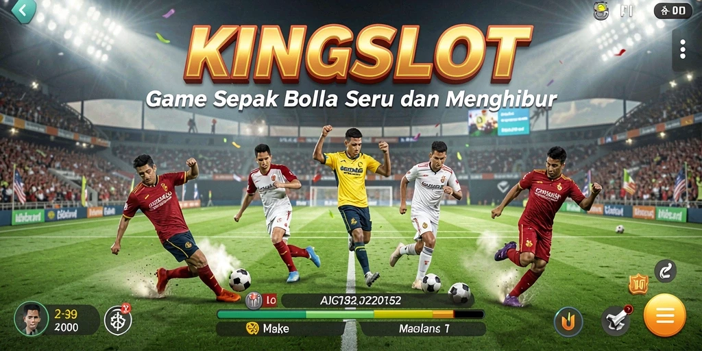 Tampilan menarik dari gameplay KINGSLOT yang penuh aksi sepak bola.