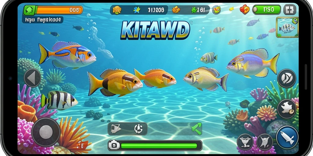 Tampilan gameplay KITAWD yang menarik saat menembak ikan.