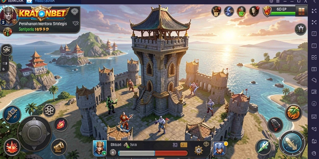 Tampilan menarik dari gameplay Tower Defense KRATONBET.