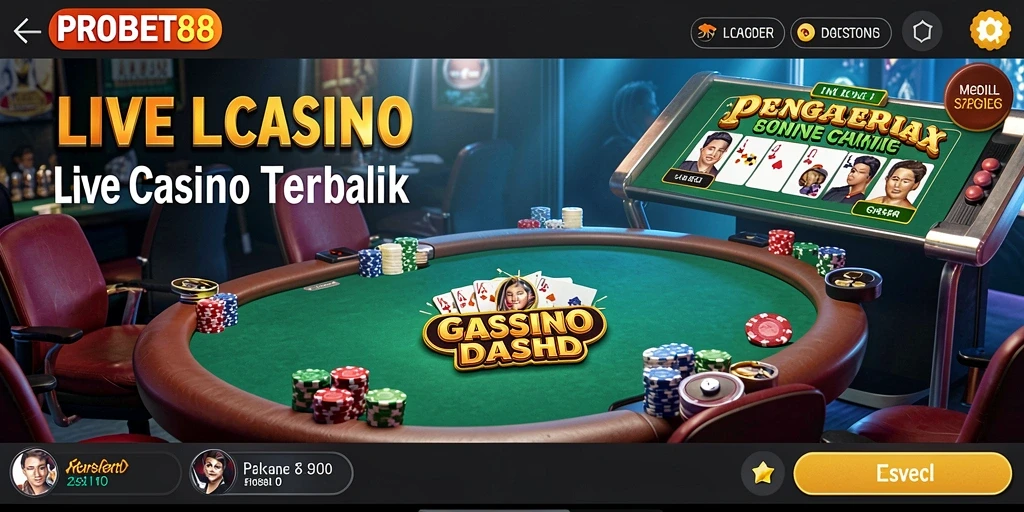 Screenshot PROBET88 menampilkan dealer langsung dan permainan yang mengasyikkan.