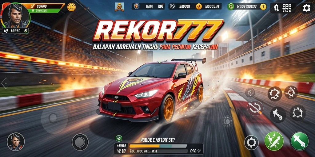 Tampilan mendebarkan dari gameplay balapan di REKOR777