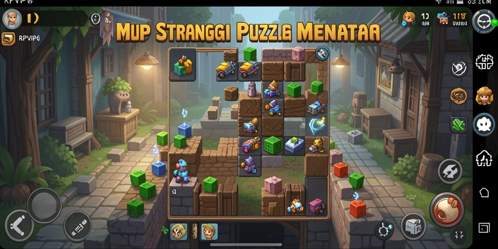Screenshot utama menunjukkan gameplay puzzle yang mendebarkan.