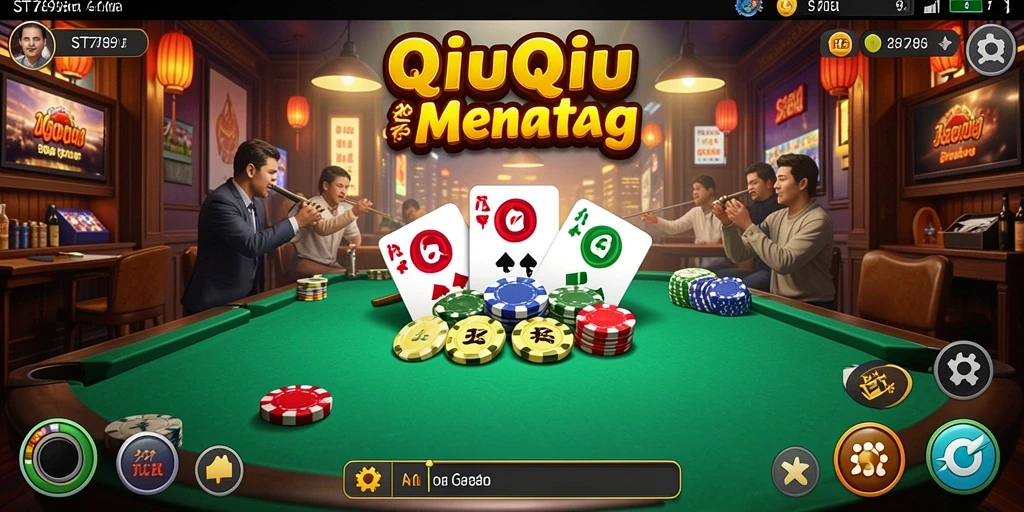 Tampilan gameplay QiuQiu yang seru dan mendebarkan.