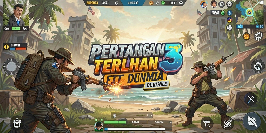 Gameplay SUPER33: Pertempuran seru dalam dunia Battle Royale.