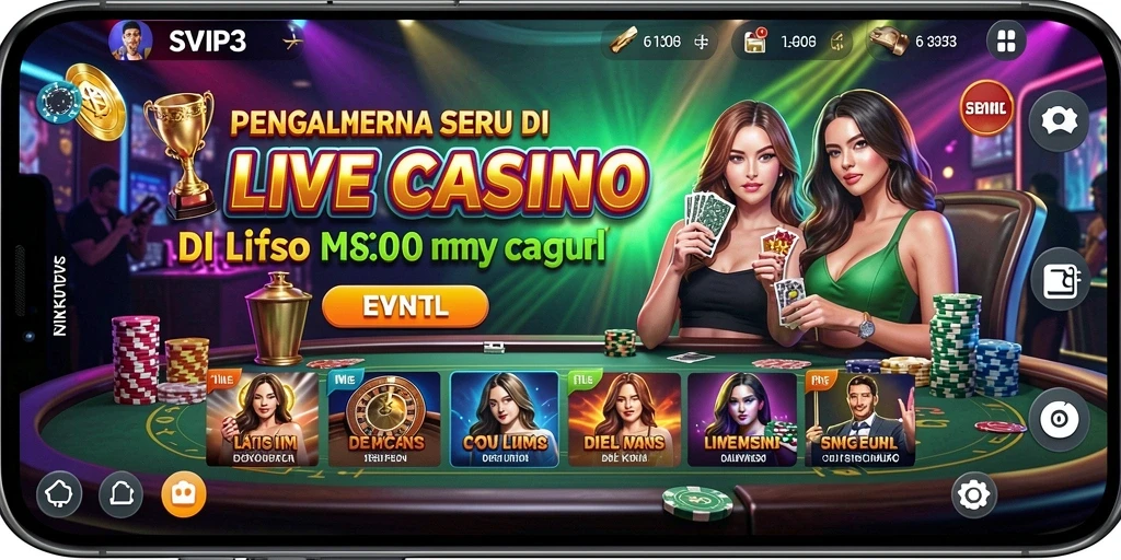 Gameplay menegangkan di SVIP3 dengan dealer langsung yang profesional.