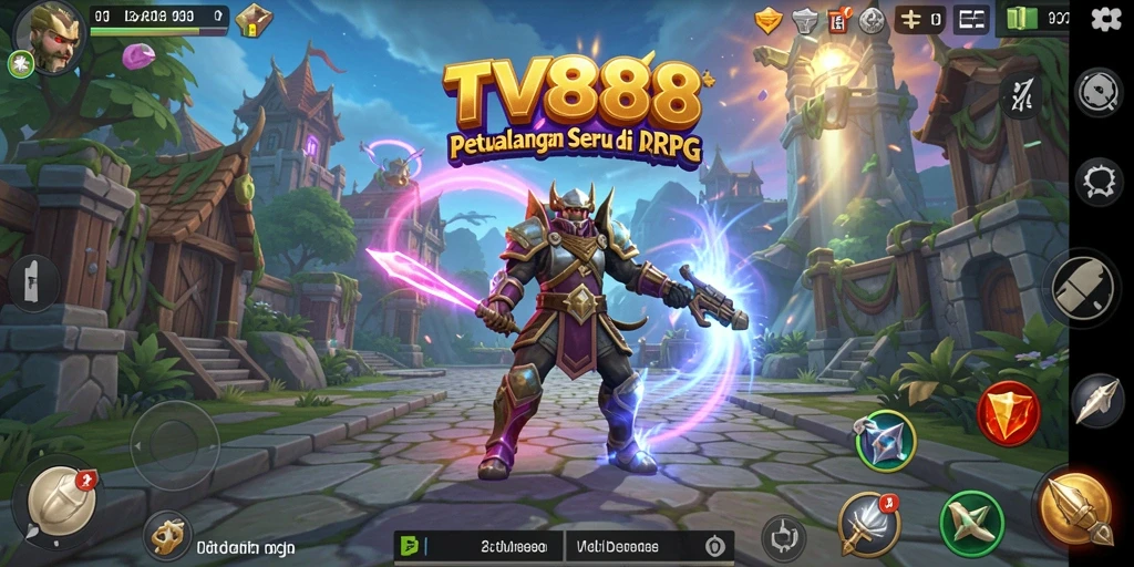Screenshot utama TV888 menampilkan aksi seru dalam gameplay RPG.