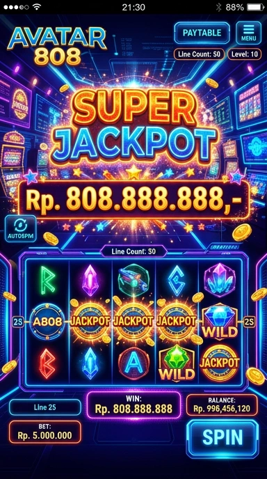 Tampilan antarmuka pengguna avatar808 yang sederhana.